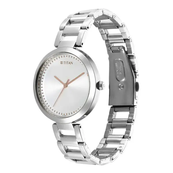 Titan Workwear Quartz Analog Silver Dial Silver Stainless Steel Strap Watch for Women - Image 4