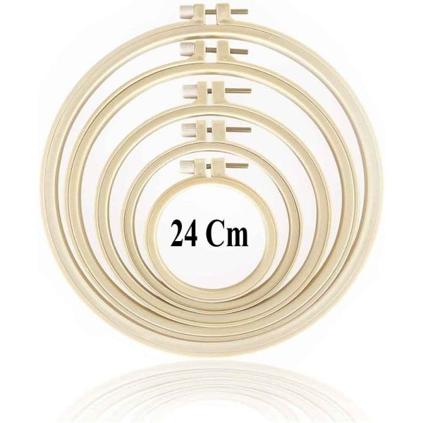 24Cm Embroidery Hoop Ring Frame Adjustable Handy Sewing Circle for Needle Art & Design - Image 2
