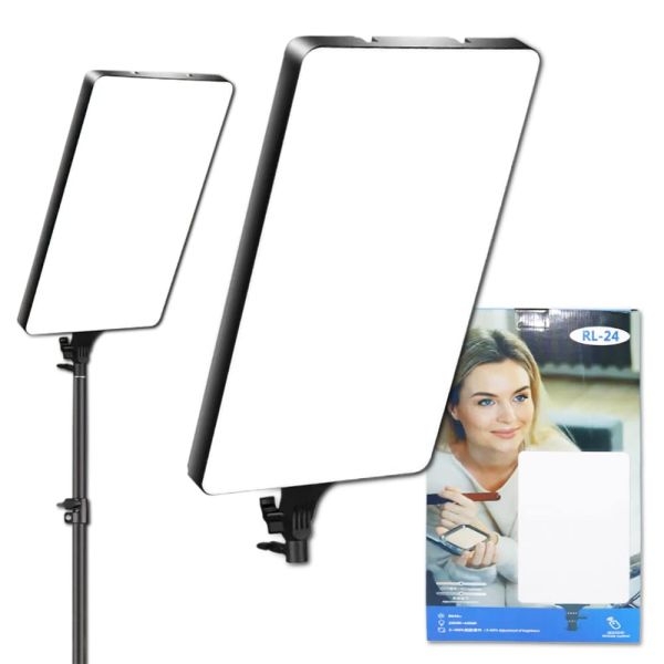 24RL LED Video Light Panel With Stand Photography Lamp - Image 2