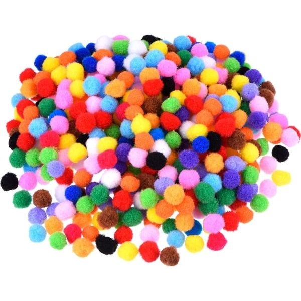 25 Pcs Random Coloured Pom Poms - Kids Crafts - Image 2