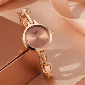 Titan Raga Viva Quartz Analog Rose Gold Dial Metal Strap Watch for Women