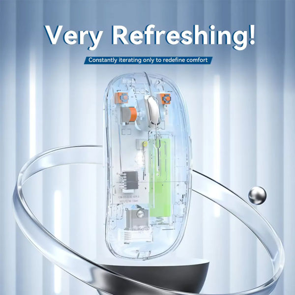 New Transparent Wireless + Bluetooth Dual-Mode Rechargeable Mouse - Image 2