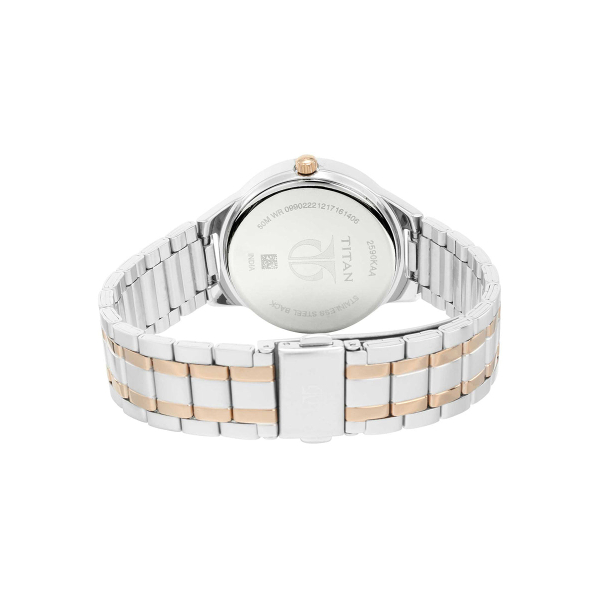 Titan Women's Elegance Moonphase Two-Tone Anthracite Dial Watch - Image 4