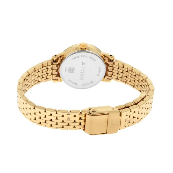 Titan Quartz Analog White Dial Metal Strap Watch for Women - Image 5