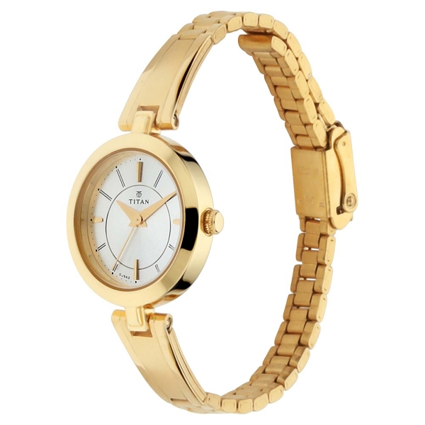 Titan Quartz Analog Silver Dial Metal Strap Watch for Women - Image 2