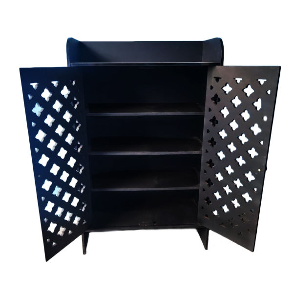 Shoe Rack/Shoe Cabinet Decorative Multi-Layer Household Daraz Multifunctional Storage with Large Shelf and Storage Compartment in Black Height (3ft) - Image 3