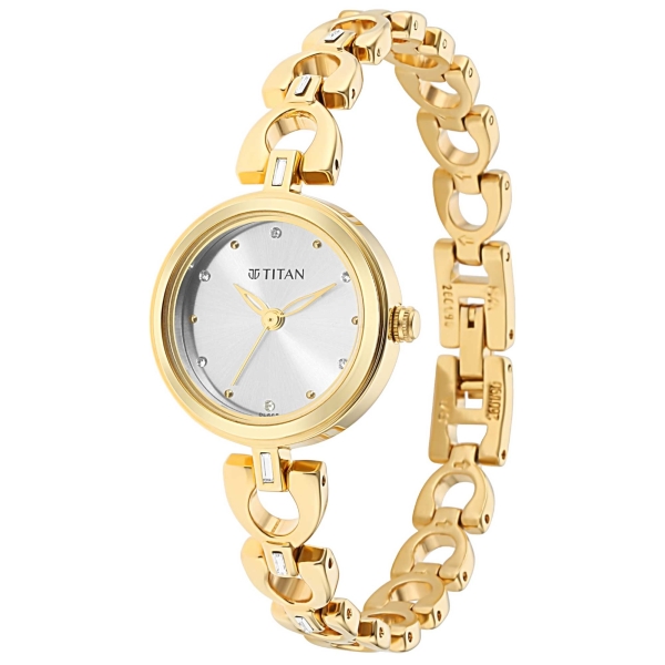 Titan Lagan Silver Dial Analog Metal Strap Watch for Women - Image 2