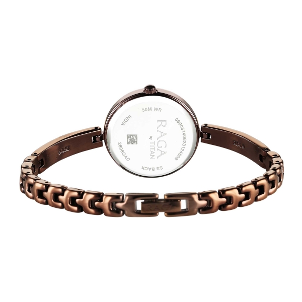 Titan Raga Viva Quartz Analog Brown Dial Brown Metal Strap Watch for Women - Image 6