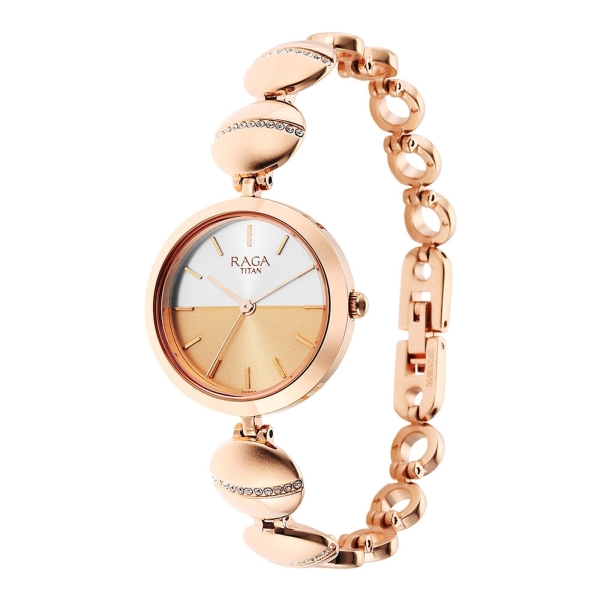 Titan Raga Delight Silver Dial Women Watch With Metal Strap - Image 3