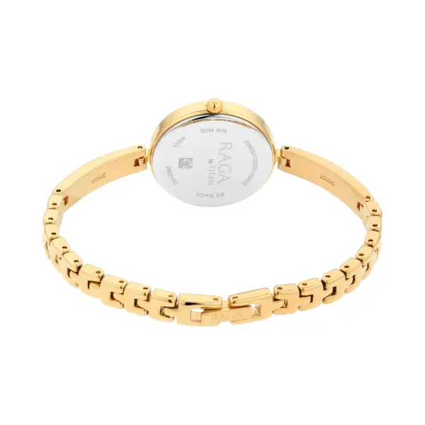 Titan Raga Viva Golden Dial Analog Metal Strap Watch for Women - Image 5