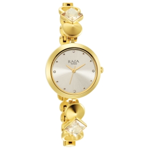 Titan Raga Love All Champagne Dial Analog Metal Strap Watch for Women