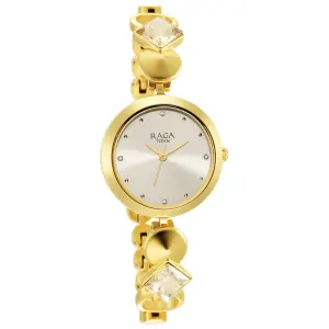 Titan Raga Love All Champagne Dial Analog Metal Strap Watch for Women