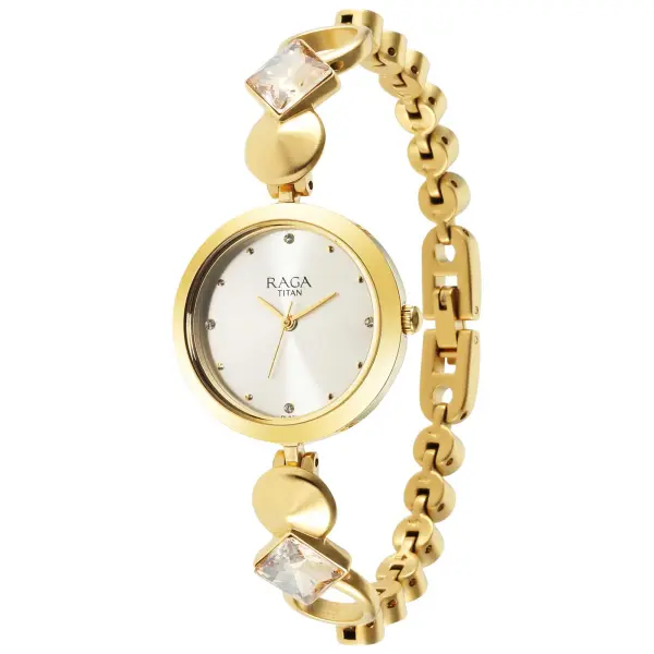 Titan Raga Love All Champagne Dial Analog Metal Strap Watch for Women - Image 2
