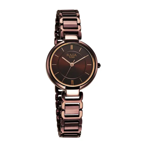 Titan Raga Delight Brown Dial Analog Metal Strap watch for Women - Image 3