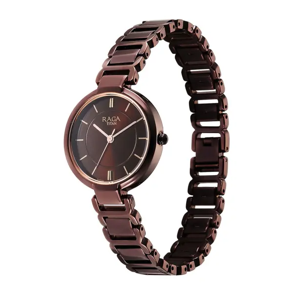 Titan Raga Delight Brown Dial Analog Metal Strap watch for Women - Image 4