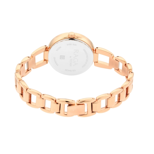 Titan Raga Viva Rose Gold Dial Quartz Metal Strap Watch for Women - Image 6