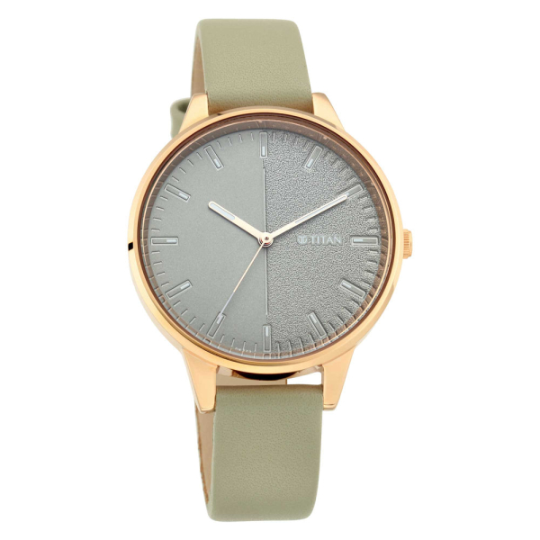 Titan Workwear Grey Dial Analog Leather Strap watch for Women - Image 2
