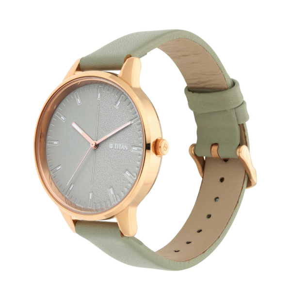 Titan Workwear Grey Dial Analog Leather Strap watch for Women - Image 3