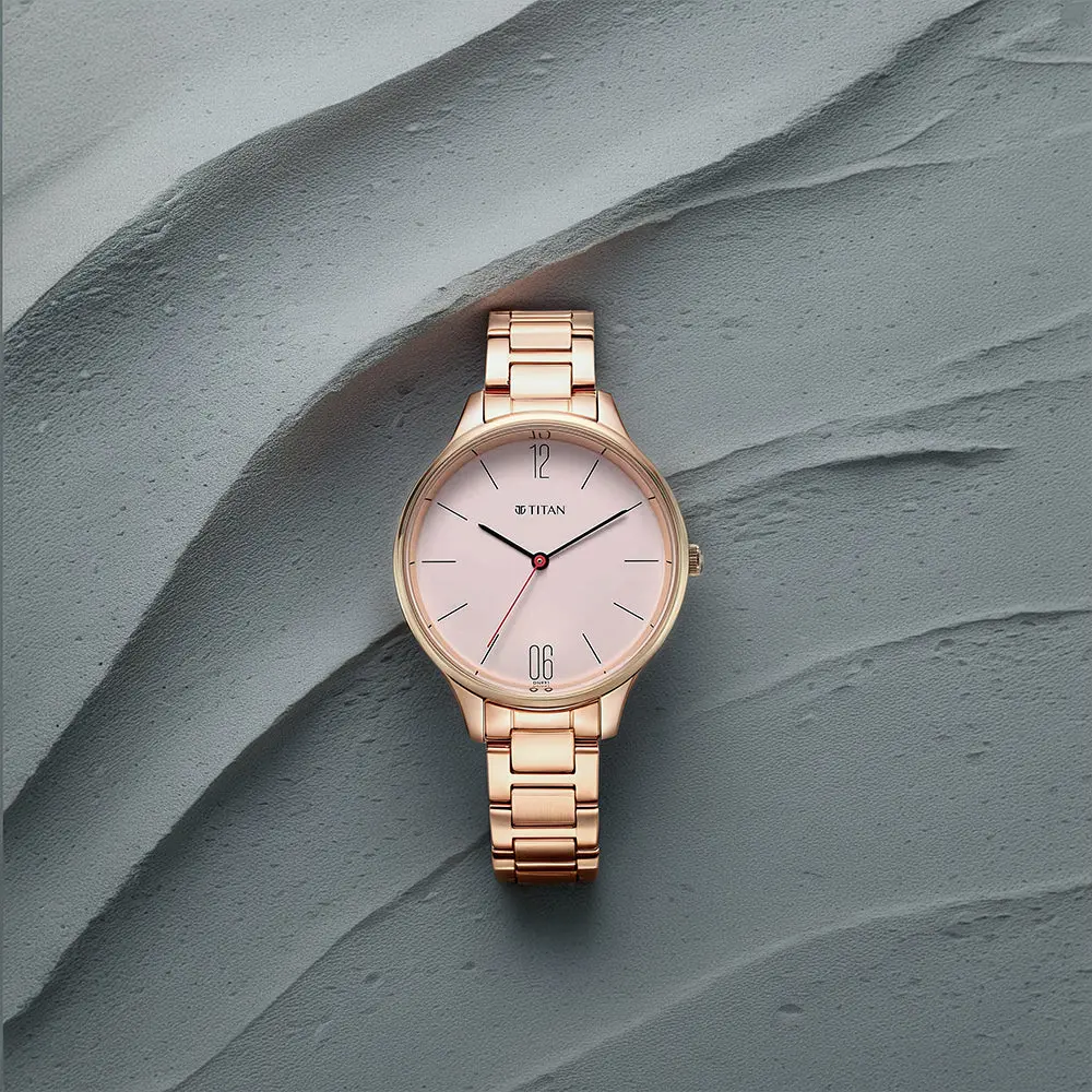 Titan Quartz Analog Rose Gold Dial Watch for Women