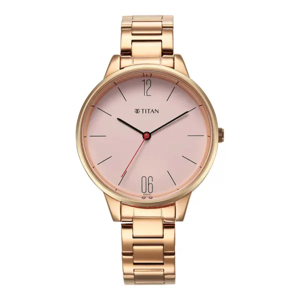 Titan Quartz Analog Rose Gold Dial Watch for Women - Image 2