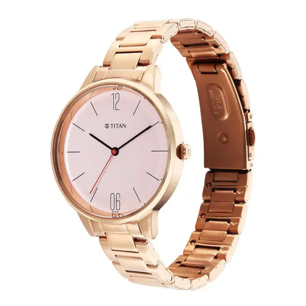 Titan Quartz Analog Rose Gold Dial Watch for Women - Image 4