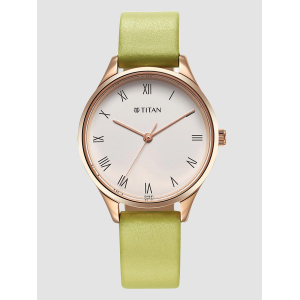Titan Workwear Green Leather Strap watch for Women