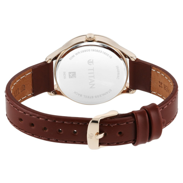 Titan Yin & Yang Red Dial Analog Leather Strap Watch for Women - Image 5
