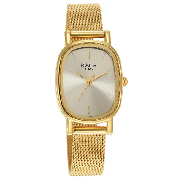 Titan Raga Viva Champagne Dial Analog Stainless Steel Strap watch for Women - Image 2