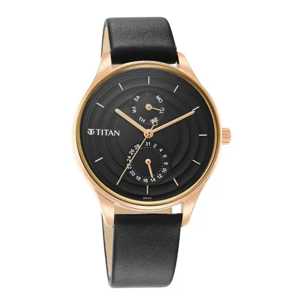 Titan Neo Workdays Black Dial Multi Leather Strap watch for Women - Image 3