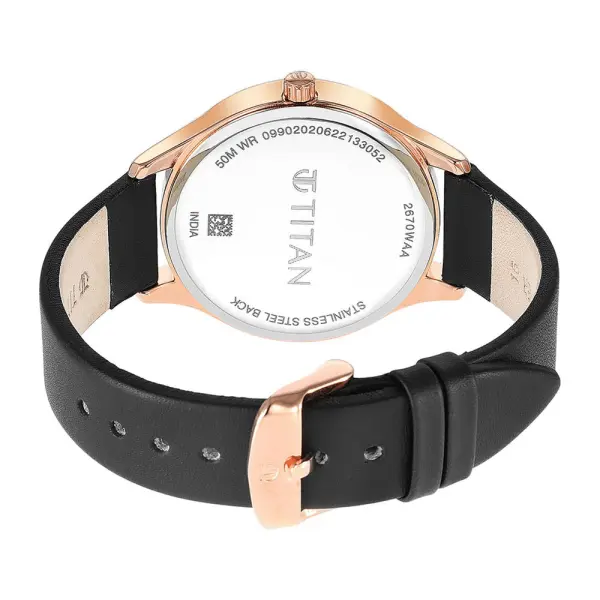 Titan Neo Workdays Black Dial Multi Leather Strap watch for Women - Image 6