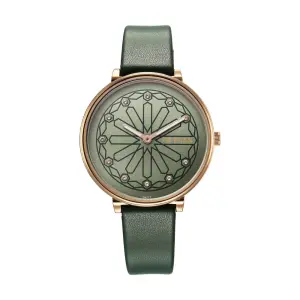 Titan Marhaba Silverwhite Dial Women Watch With Leather Strap