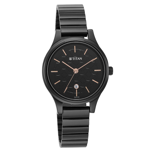 Women Karishma Black Dial Metal Strap Watch - Image 2