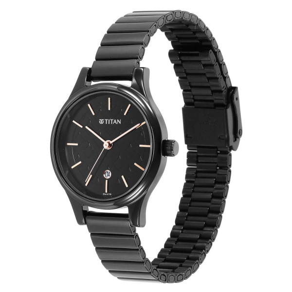 Women Karishma Black Dial Metal Strap Watch - Image 3
