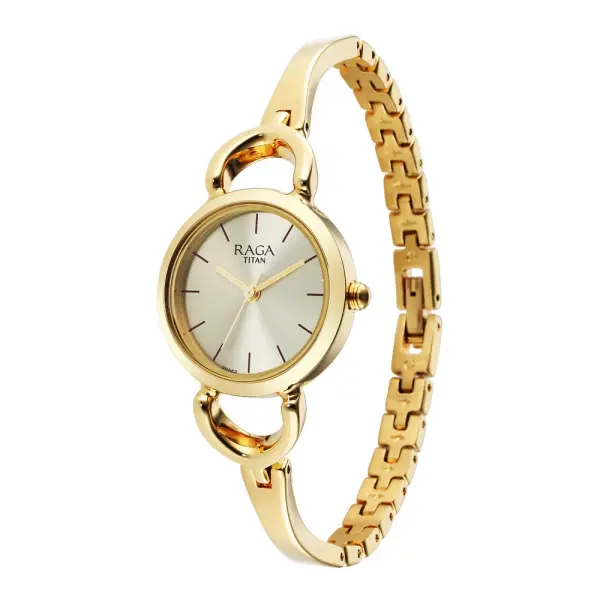 Titan Raga Champagne Dial Watch for Women - Image 4