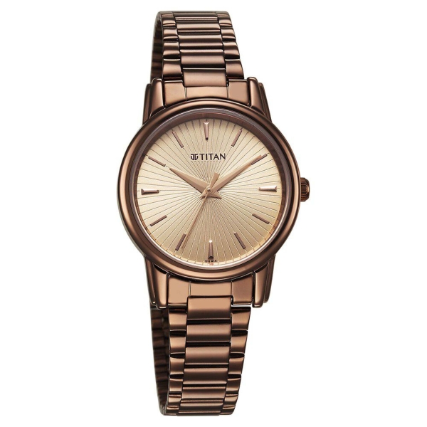 Titan Karishma Quartz Analog Beige Dial Brown Stainless Steel Strap Watch For Women(2760QM01) - Image 2