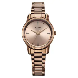 Titan Karishma Quartz Analog Beige Dial Brown Stainless Steel Strap Watch For Women(2760QM02)