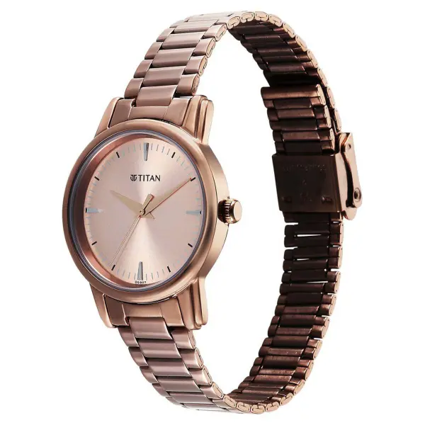 Titan Karishma Quartz Analog Beige Dial Brown Stainless Steel Strap Watch For Women(2760QM02) - Image 3