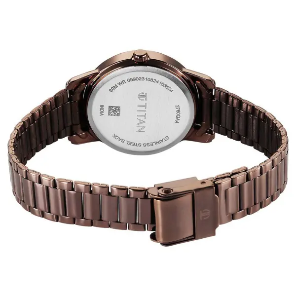Titan Karishma Quartz Analog Beige Dial Brown Stainless Steel Strap Watch For Women(2760QM02) - Image 5