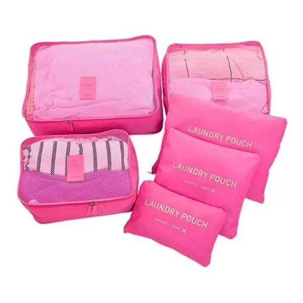 6 Pcs Cloth Organizer Pouch Laundry Zipper Bags Travel Luggage Packing Bag - Bags | Travel Packing Bags - Image 2