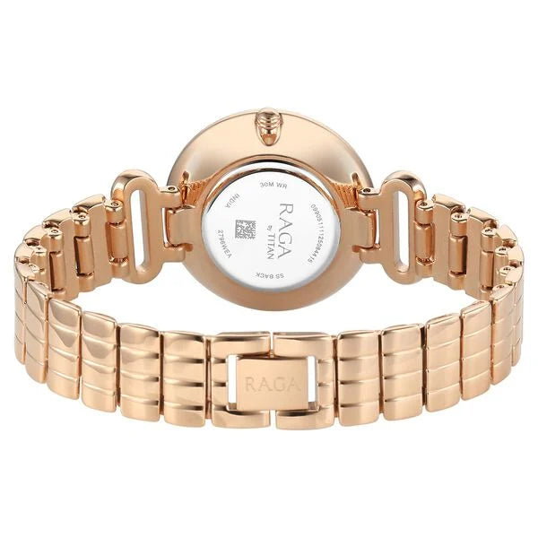 Titan Raga Rose Gold Dial Metal Strap Analog Watch For Women - Image 5