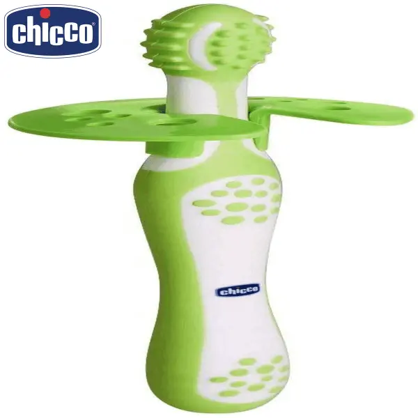 Chicco Training Toothbrush Set Includes Toothbrush And Massage Brush 4M + Green