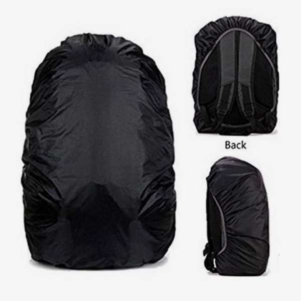 Black Water & Dust Proof Cover For Backpacks | Adjustable Elastic Waterproof Rain Back Cover | Fits 20-30 Ltrs Backpack - Image 4