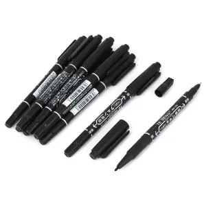 Comix MK 804 Black Color Double Nib CD/DVD/ OHP Marker Pack Of 12 By Mitrata