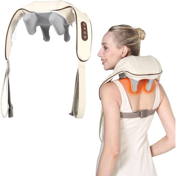 Premium Electric Shiatsu Neck and Shoulder Massager with Heat, Deep Tissue Kneading for Pain Relief - Image 3