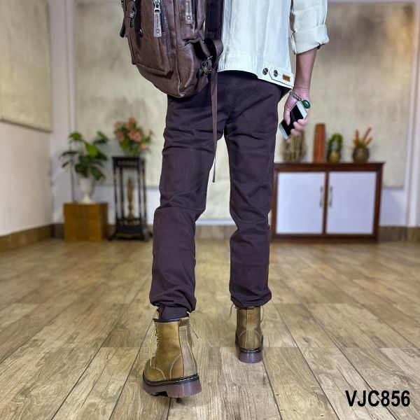 VIRJEANS (VJC856) Stretchable Cotton Straight Pant For Men-Brown - Image 4