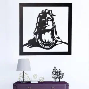 Adiyogi Wooden Canvas Wall Decor for Home and Office (2ft)