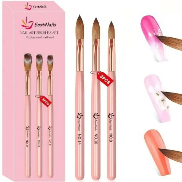 Crystal Design Carved Nail Art Pen Set Nail Technician Acrylic Nail Design Brush Beauty Artist Pen 5 Pcs Set - Image 3