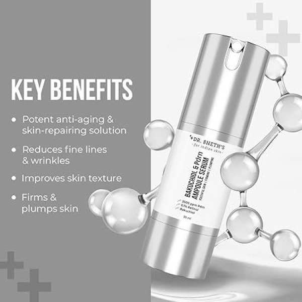 Dr. Sheth's Bakuchiol & Pdrn Ampoule Serum | 3000 PPM PDRN, 0.1% Retinol | Firms & Plumps Skin | Reduces Fine Lines & Wrinkles | Improves Skin Texture | Non-Irritating | For Men & Women | All Skin Type | 30 ml - Image 4