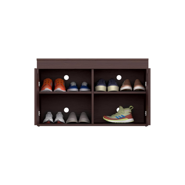 Solimo Shoe Rack Wooden Engineered 2 Door Shoe Rack with Seating Space Clean Design Elegant look for Indoor Storage in Wenge Matt finish - Image 5