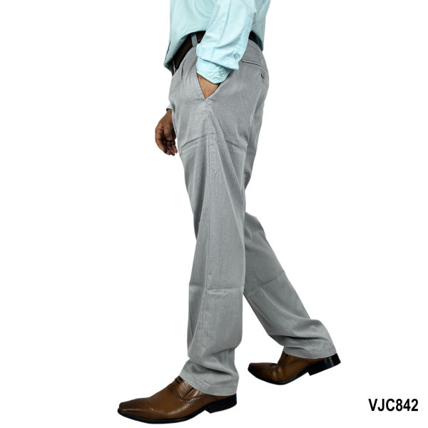 VIRJEANS (VJC842) Linen Formal Pant For Men-Light Grey - Image 2